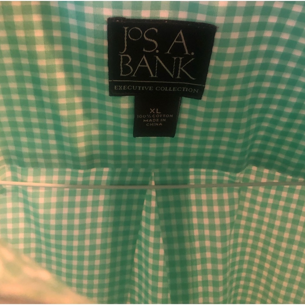 Jos. A. Bank Mens Green Checkered Casual Buttondown Long Sleeve Shirt. Size XL - Picture 3 of 3
